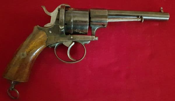 A good Belgian 6 shot double action 10 mm antique pin-fire revolver. Circa 1865. Ref 2634 .